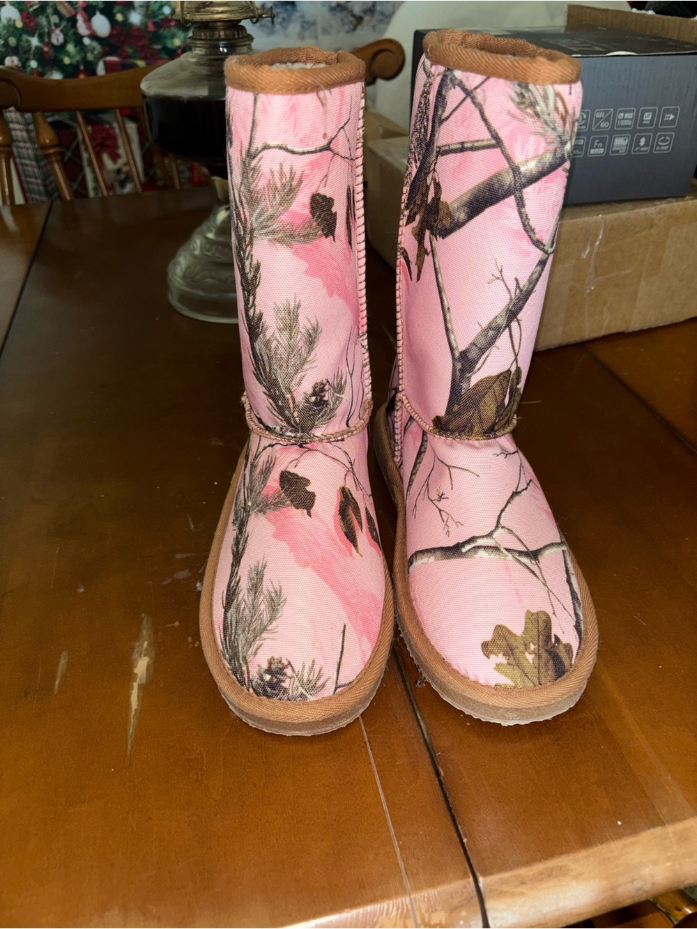 Pink Camo Winter Pull-On Boots for Women